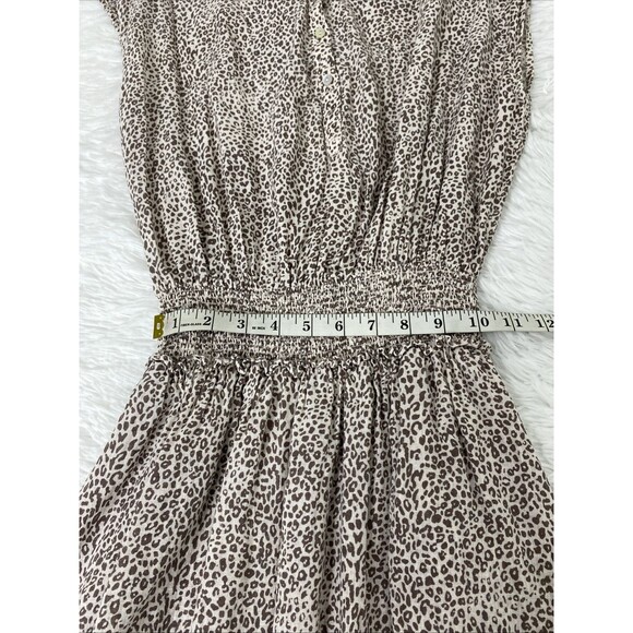 Rails Angelina Mini Dress Size M Cheetah Print Sleeveless Drop Waist Button - Picture 9 of 14